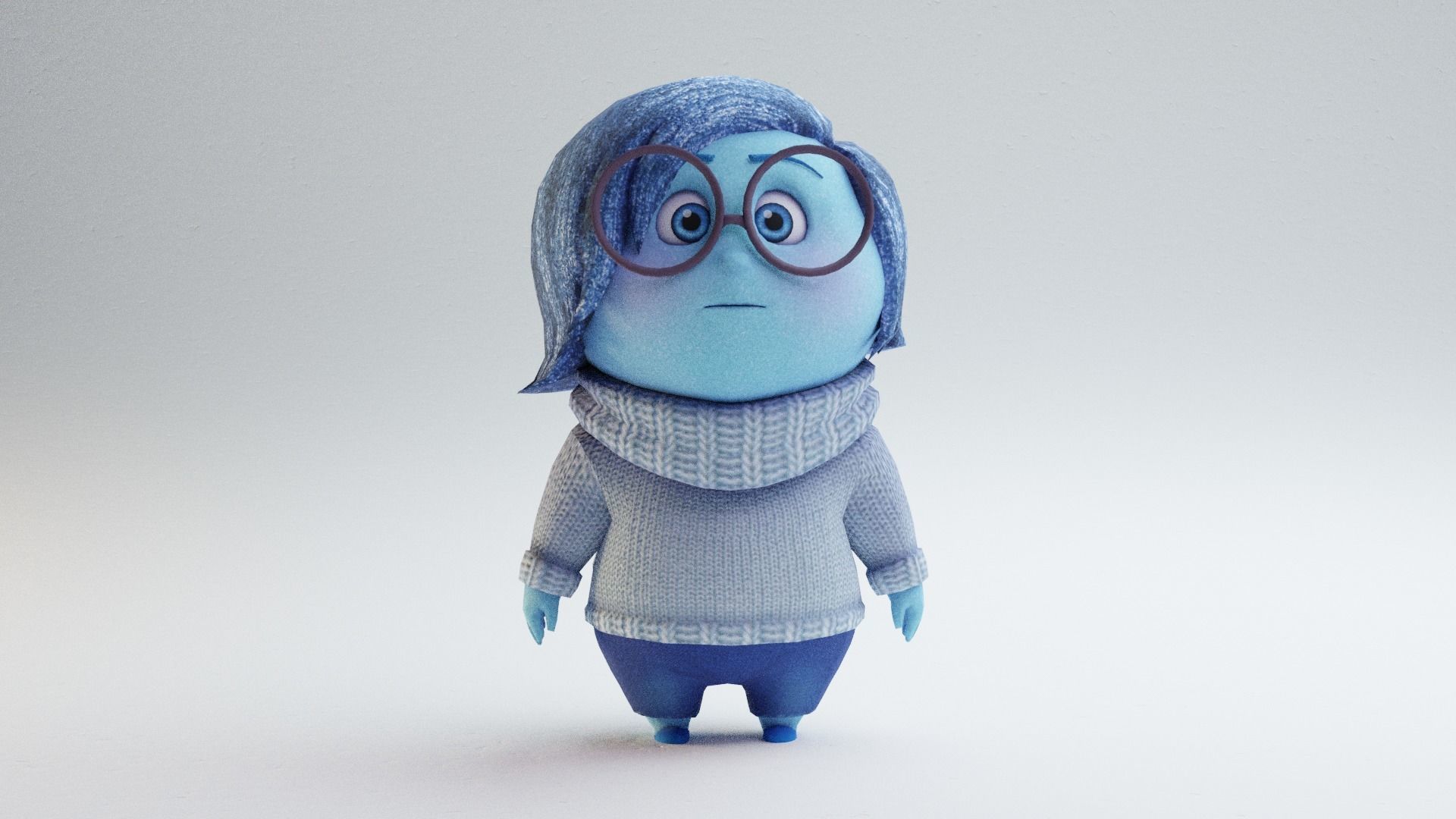 Inside Out - Sadness rigged 3D model_7