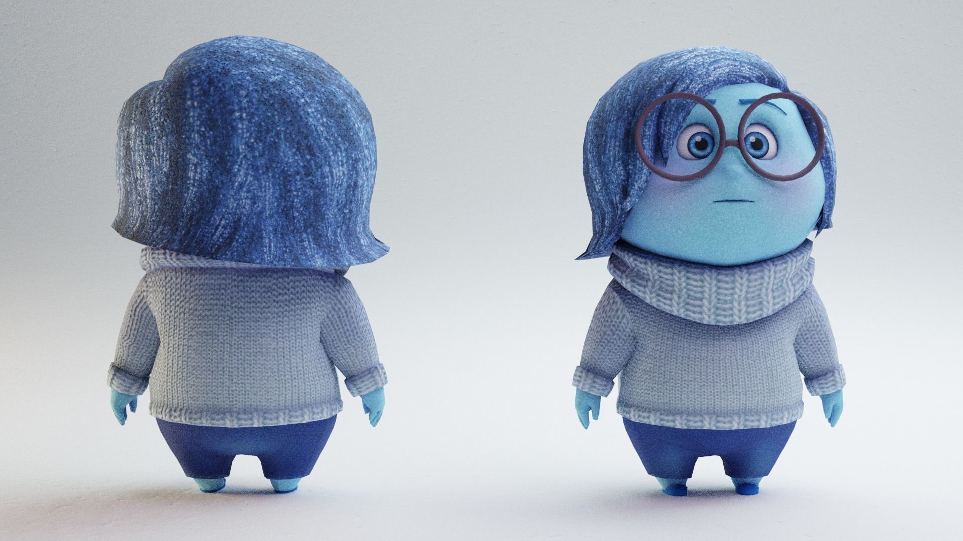 Inside Out - Sadness rigged 3D model_3