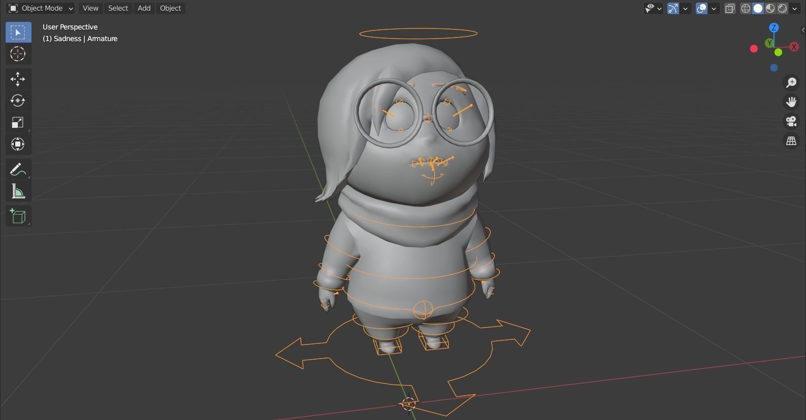 Inside Out - Sadness rigged 3D model_2