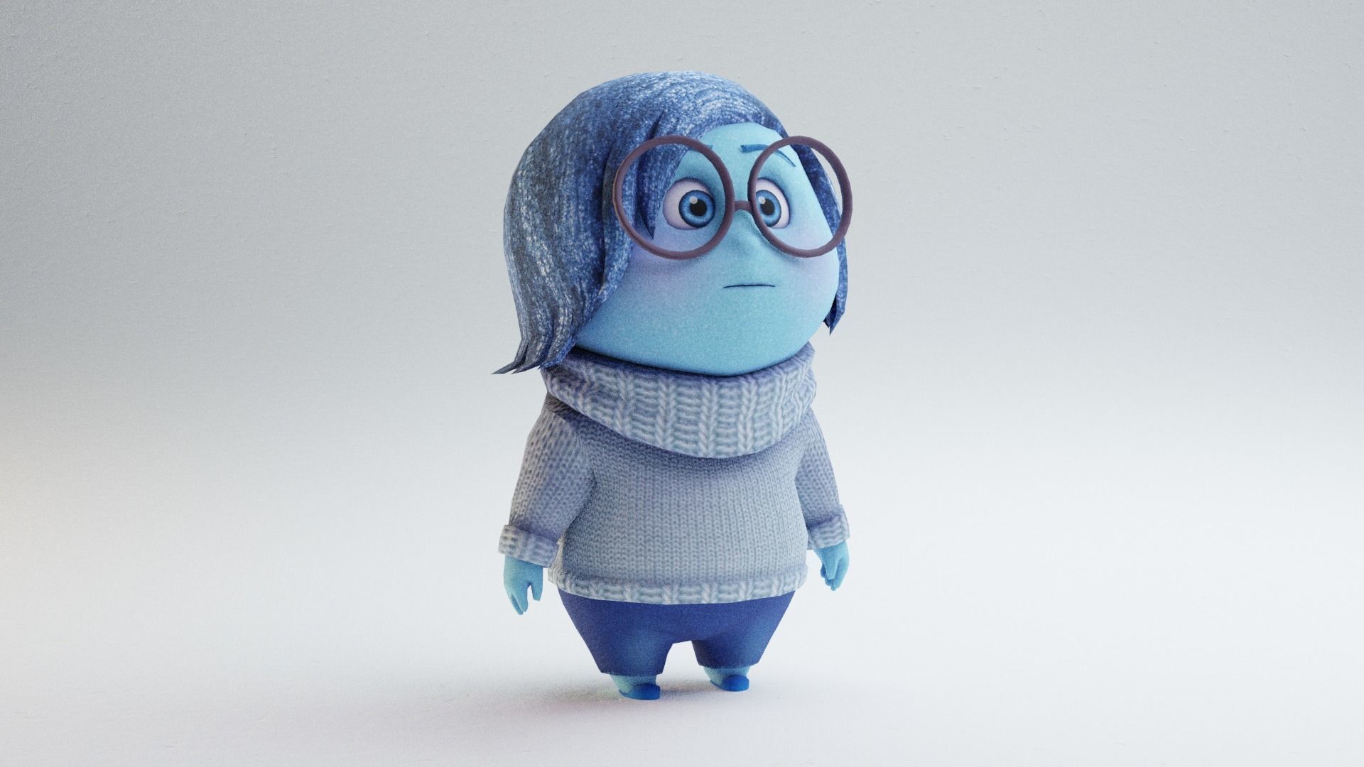 Inside Out - Sadness rigged 3D model_10