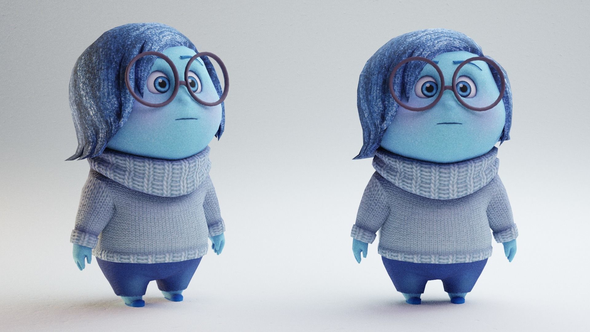 Inside Out - Sadness rigged 3D model_6