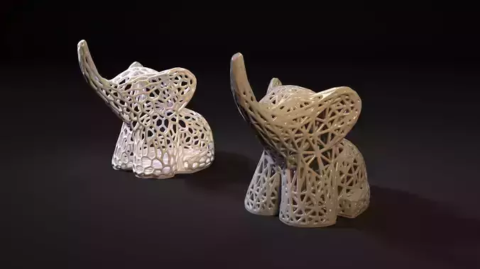 Elephant decor voronoi