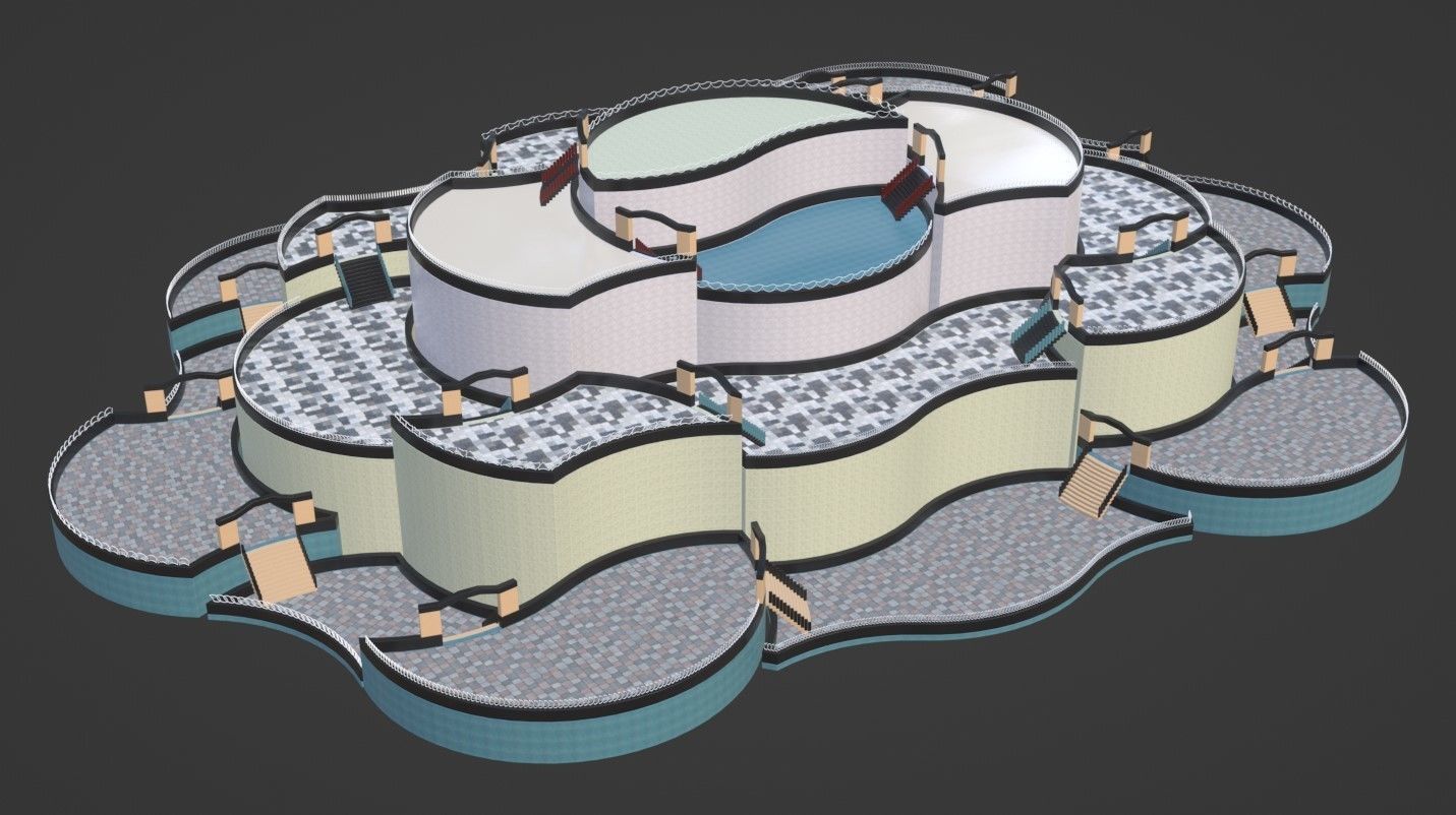 Game Level Low-poly 3D model_1