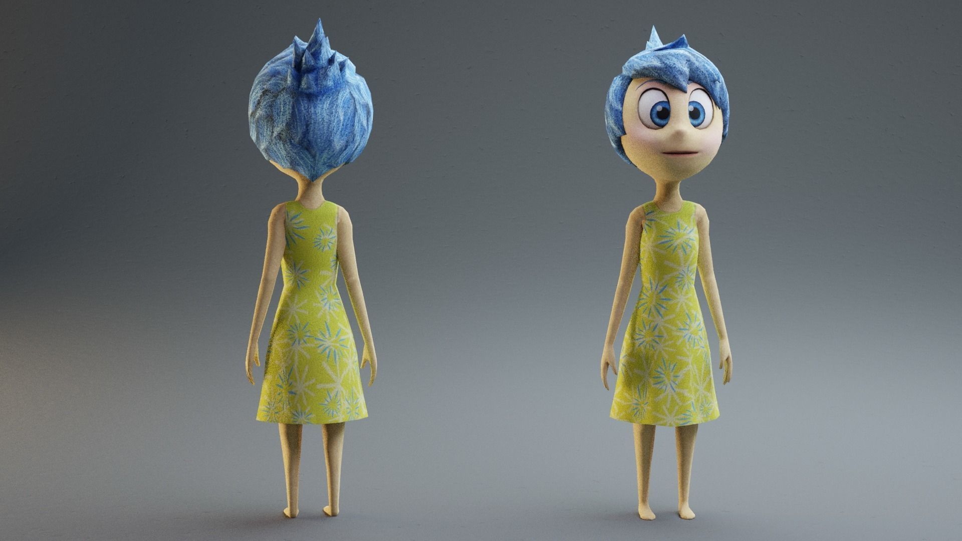 Inside Out - Joy rigged Low-poly 3D model_8
