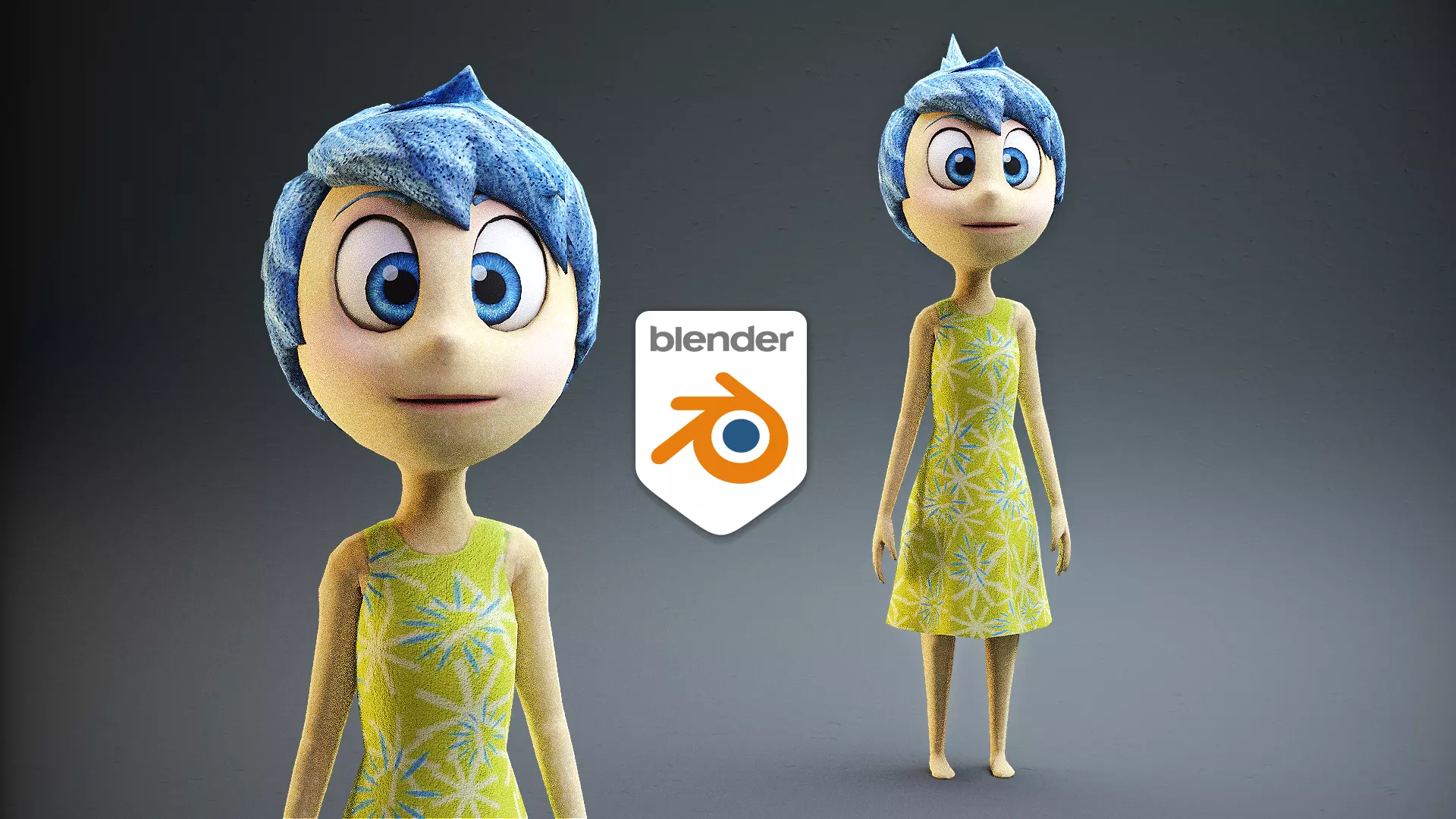 Inside Out - Joy rigged Low-poly 3D model_0