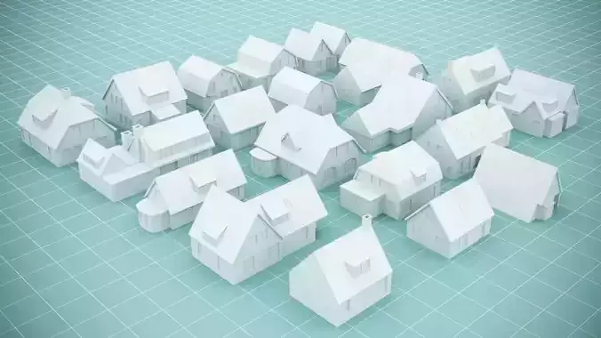 Village houses pack for 3d print 3D print model