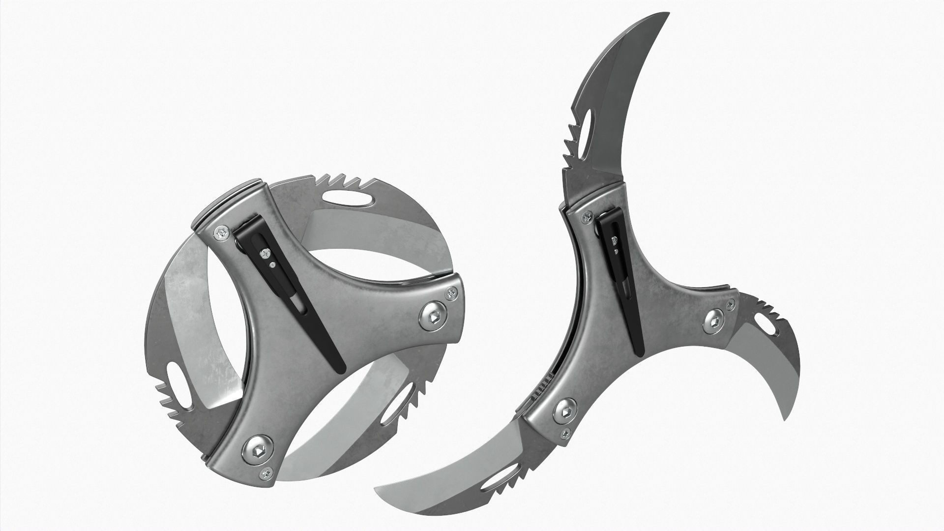 Shinobu ninja shuriken circular dagger 3D model_3