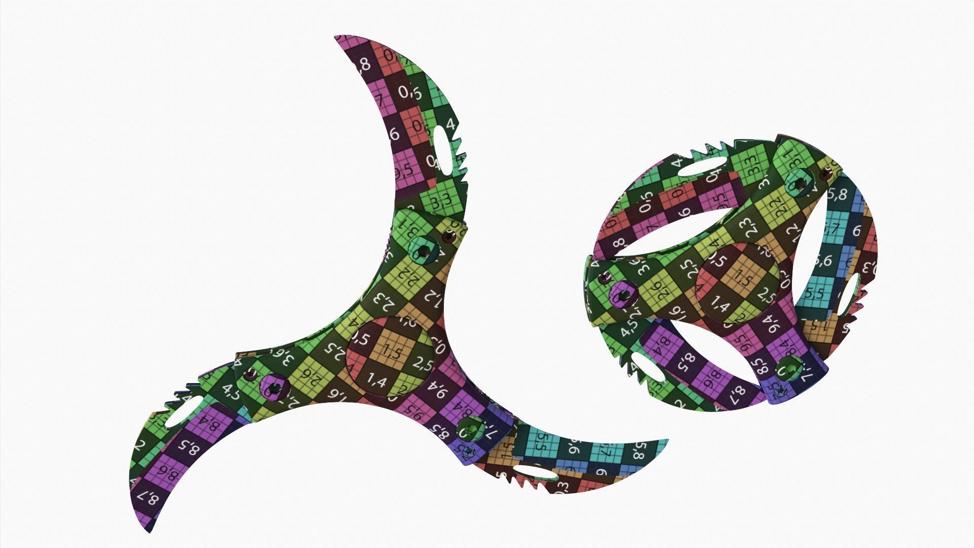 Shinobu ninja shuriken circular dagger 3D model_9