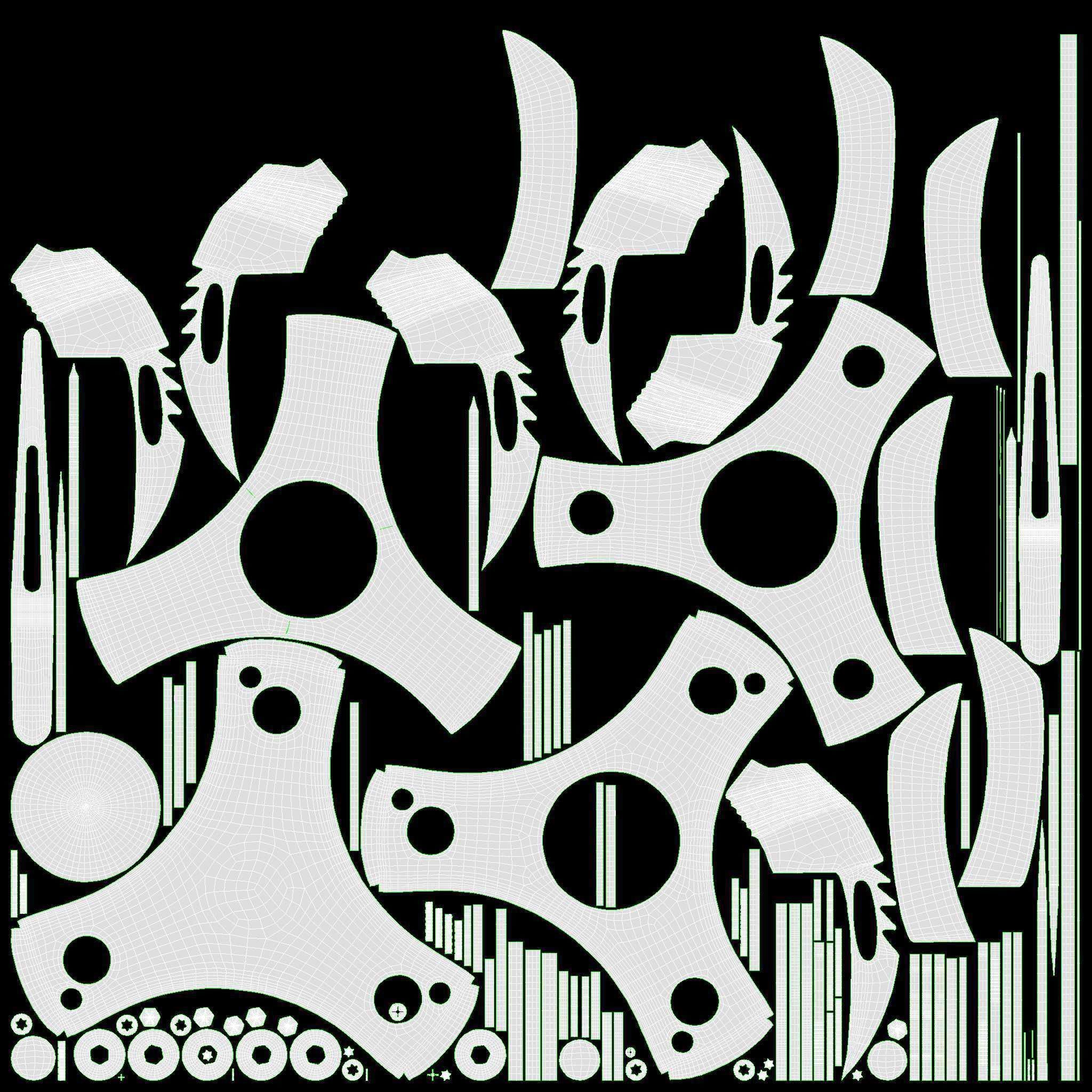 Shinobu ninja shuriken circular dagger 3D model_10