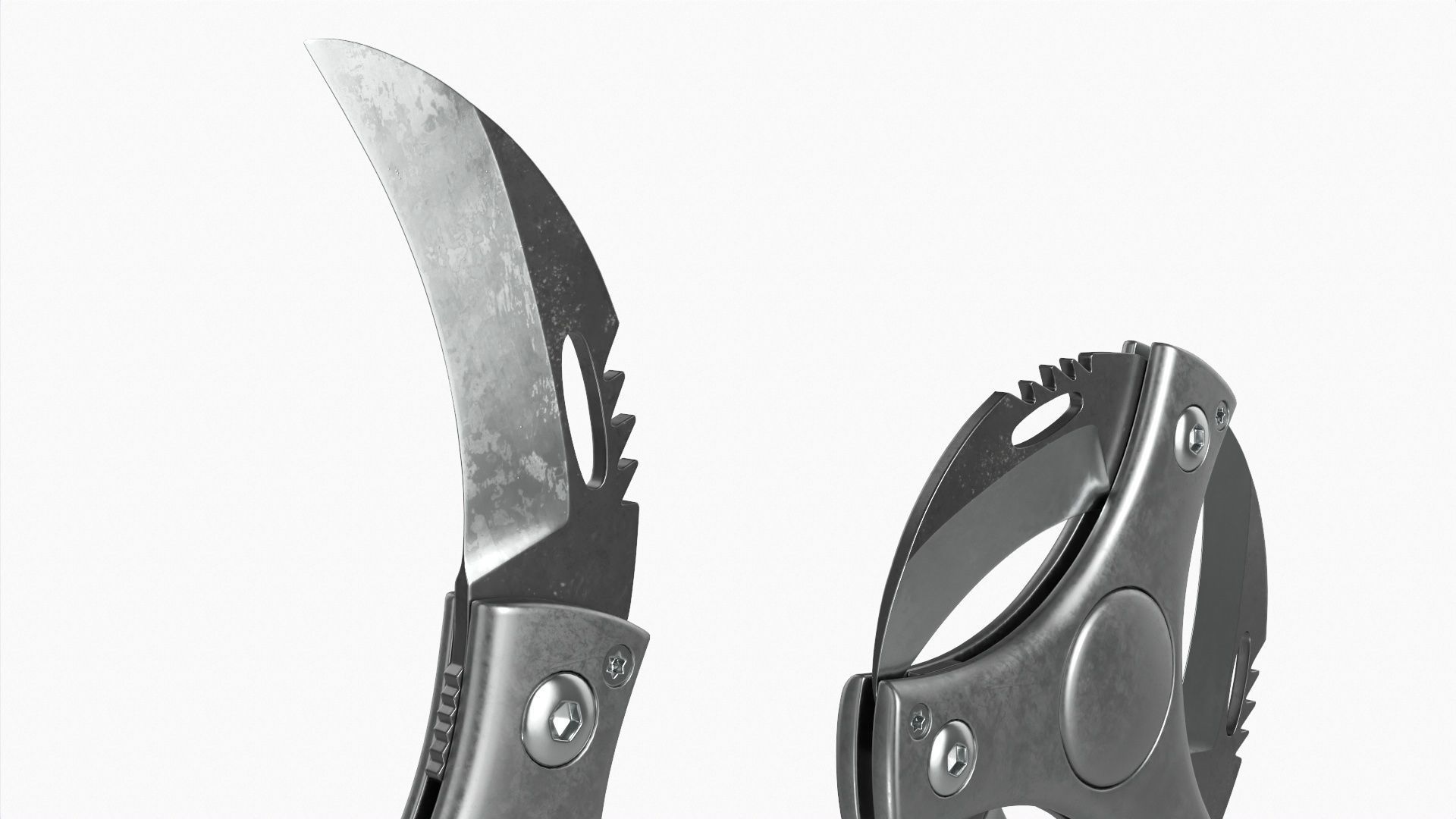 Shinobu ninja shuriken circular dagger 3D model_2