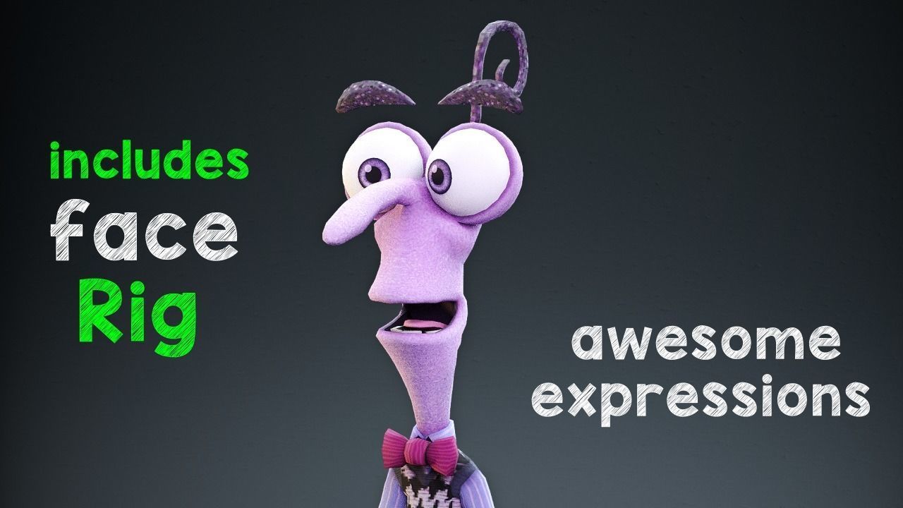 Inside Out - Fear rigged Low-poly 3D model_2