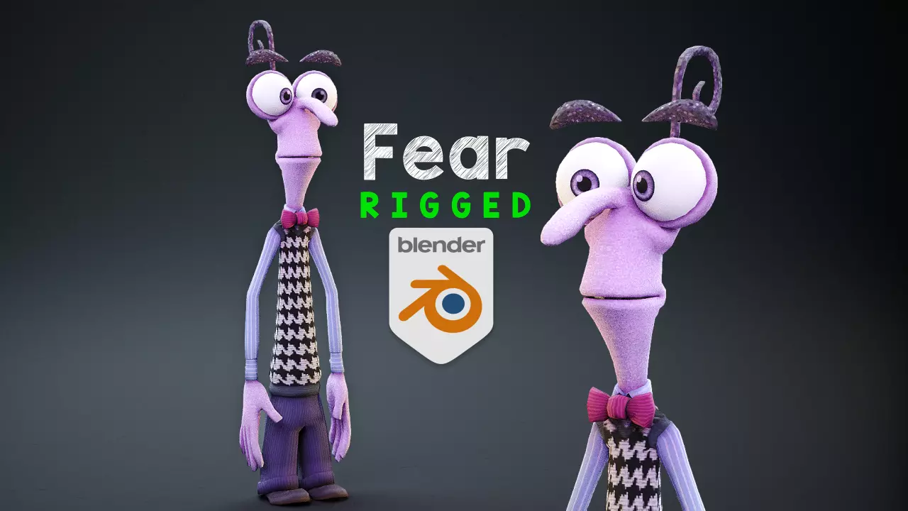 Inside Out - Fear rigged Low-poly 3D model_0