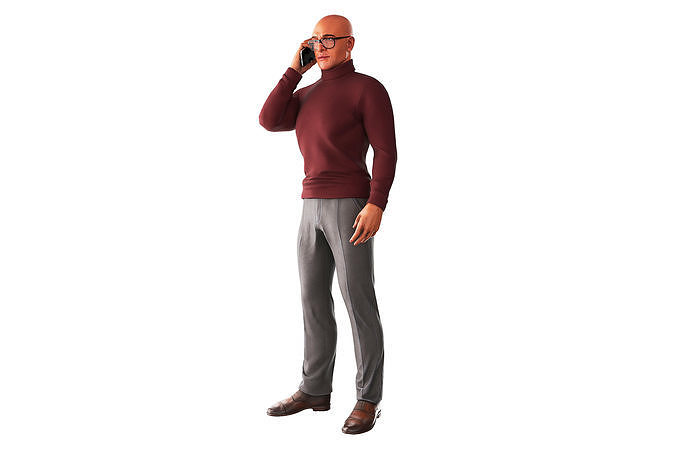 Richard - Red Golf - Phone Call Low-poly 3D model