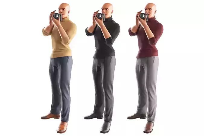 Richard Photographer 1 Low-poly 3D model