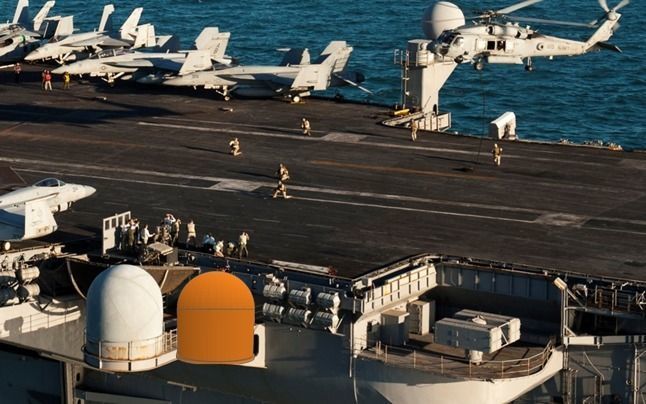 CVN-65 USS Enterprise Island Radar Set and Deck Satcom 3D print model_1