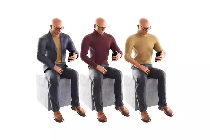 Richard Seat Phone Low-poly 3D model
