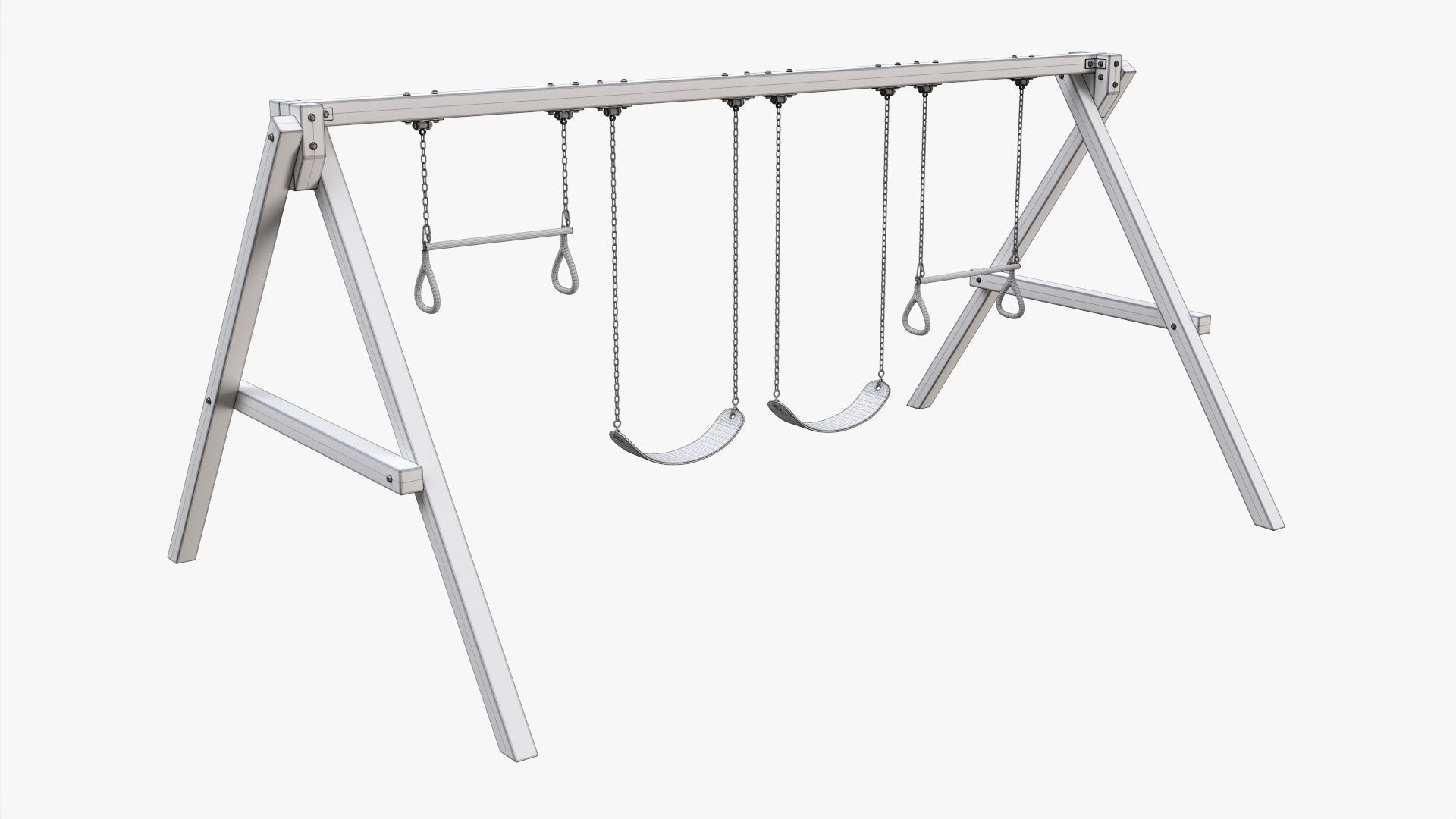 Playground outdoor swing set 02 3D model_8