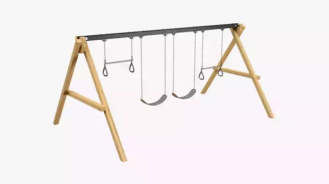 Playground outdoor swing set 02 3D model