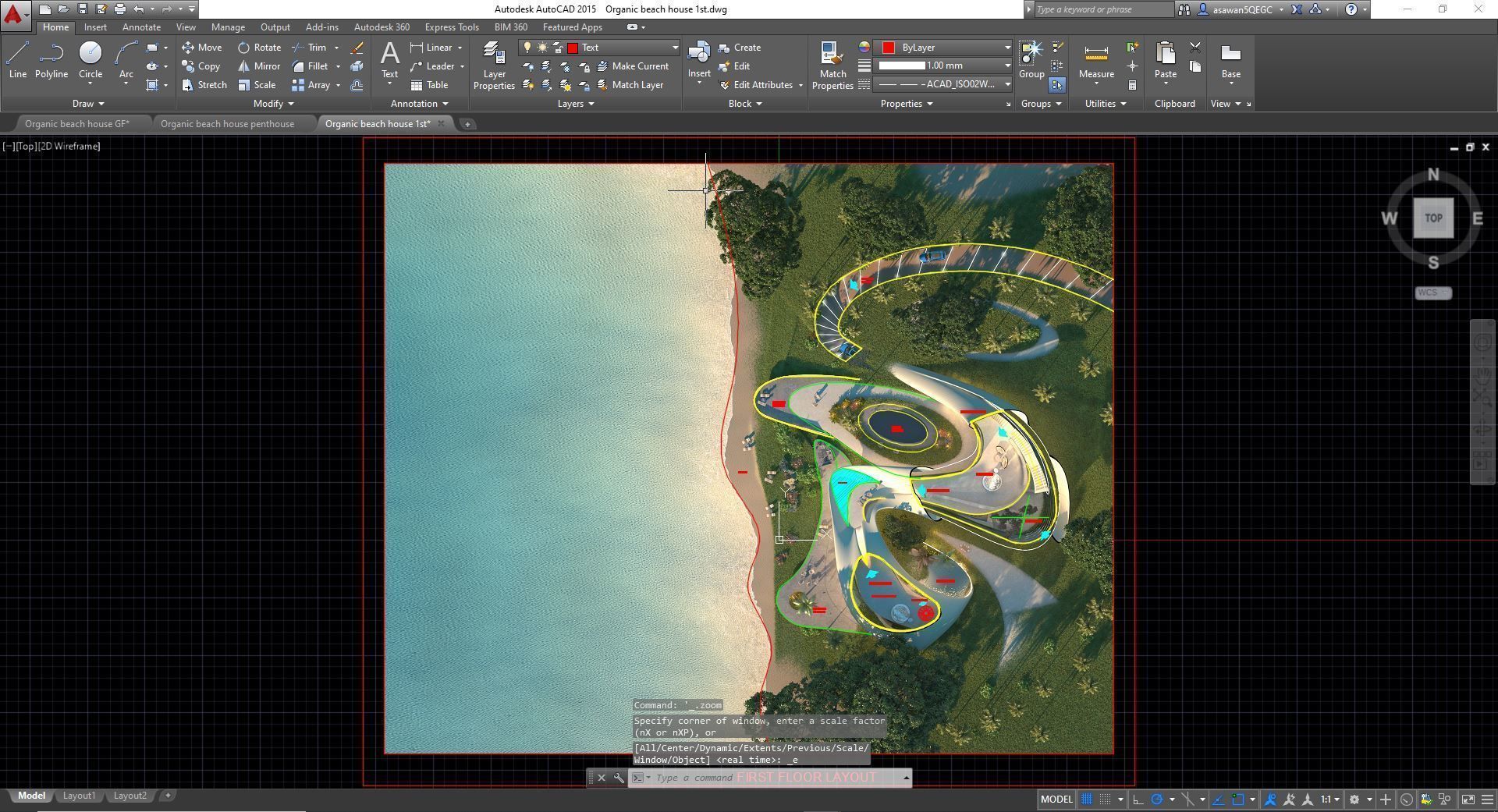 Organic beach villa house vray 3ds max 3D model_7