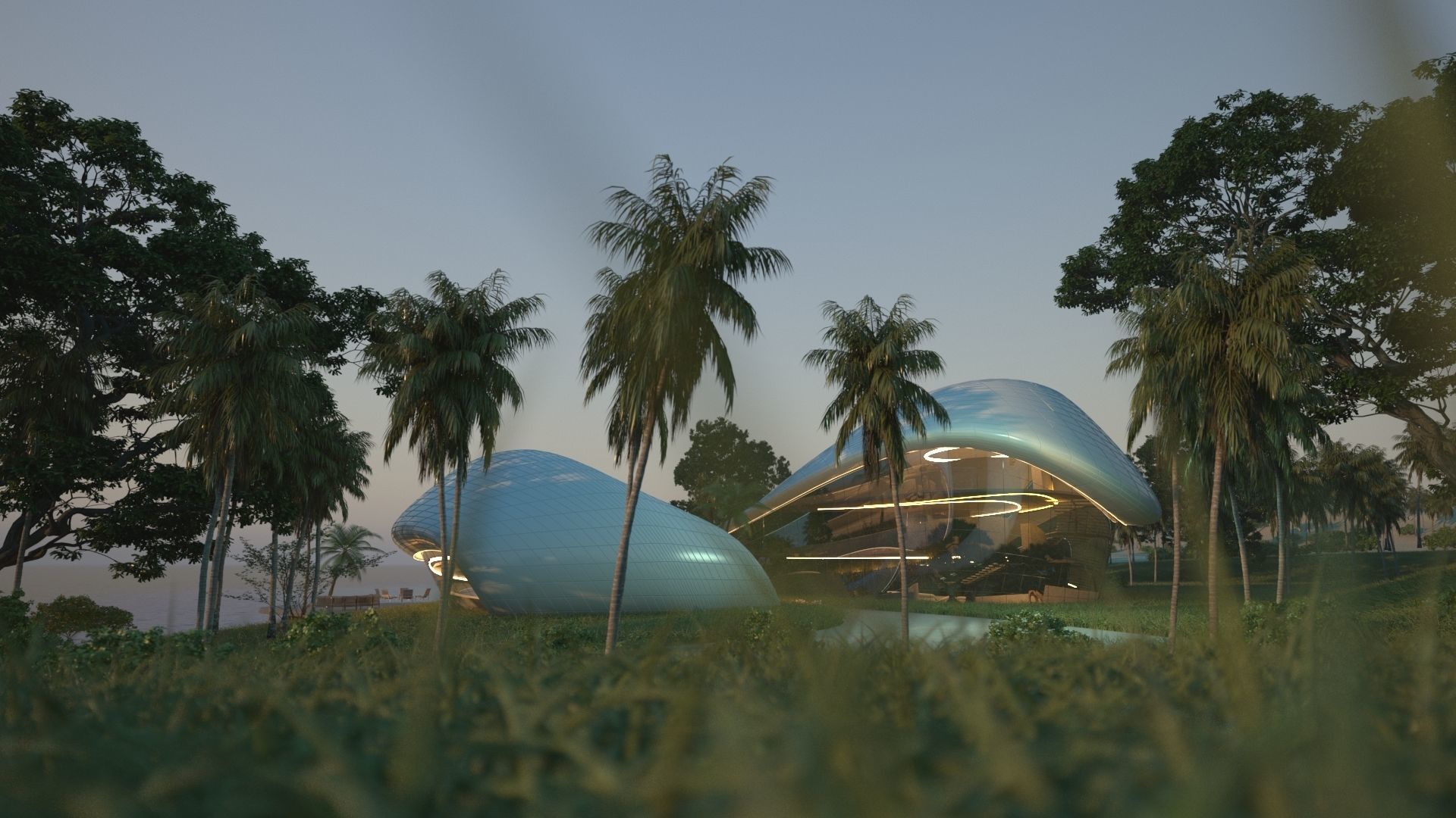 Organic beach villa house vray 3ds max 3D model_12