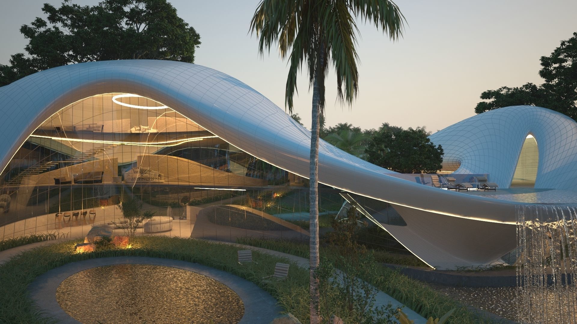 Organic beach villa house vray 3ds max 3D model_11