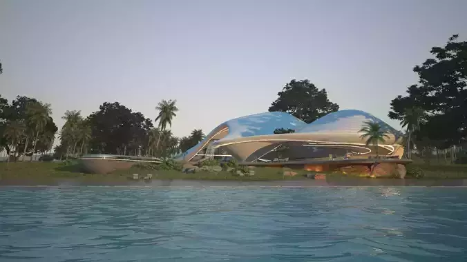 Organic beach villa house vray 3ds max 3D model Organic beach villa house vray 3ds max 3D model