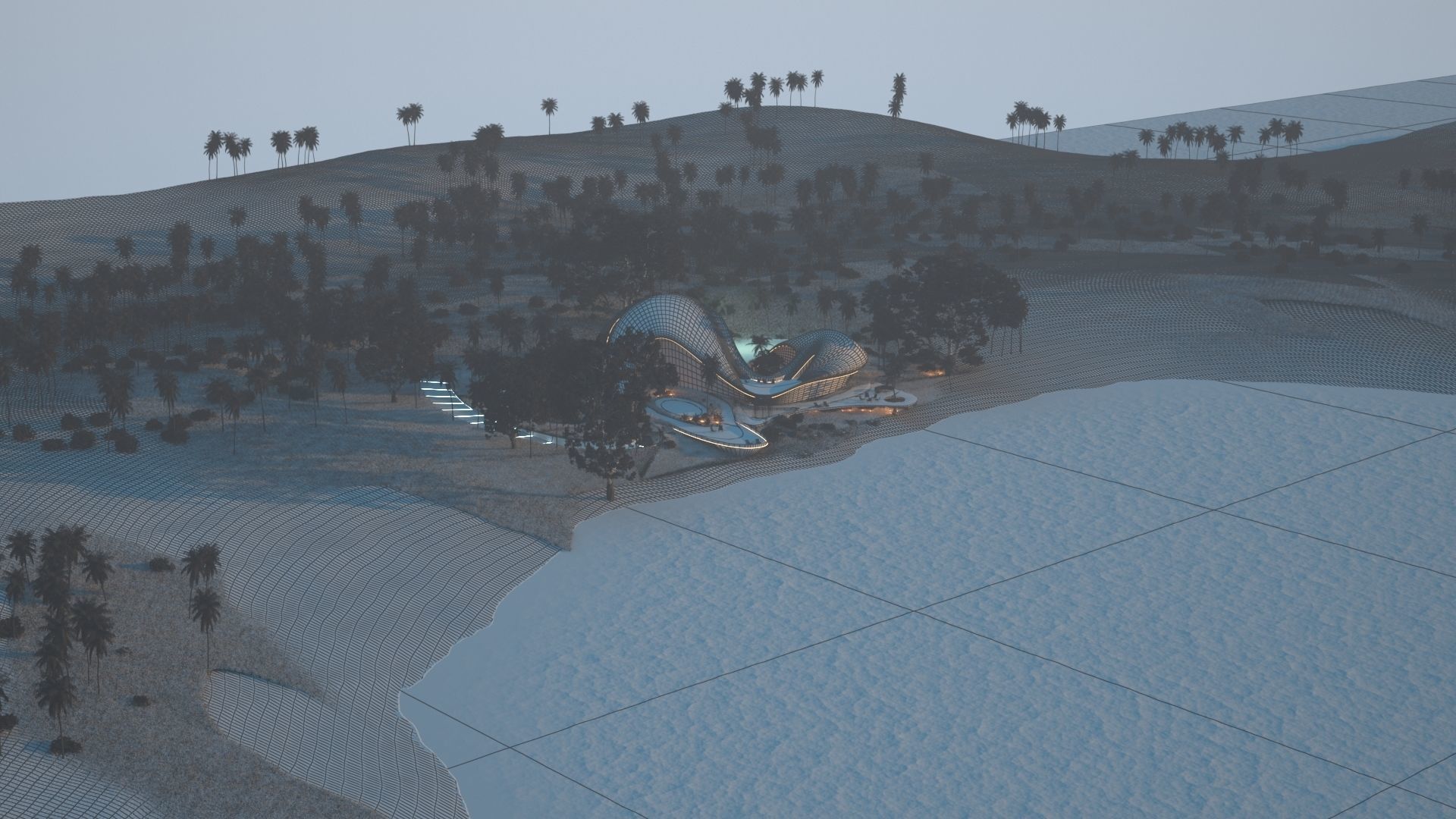 Organic beach villa house vray 3ds max 3D model_16