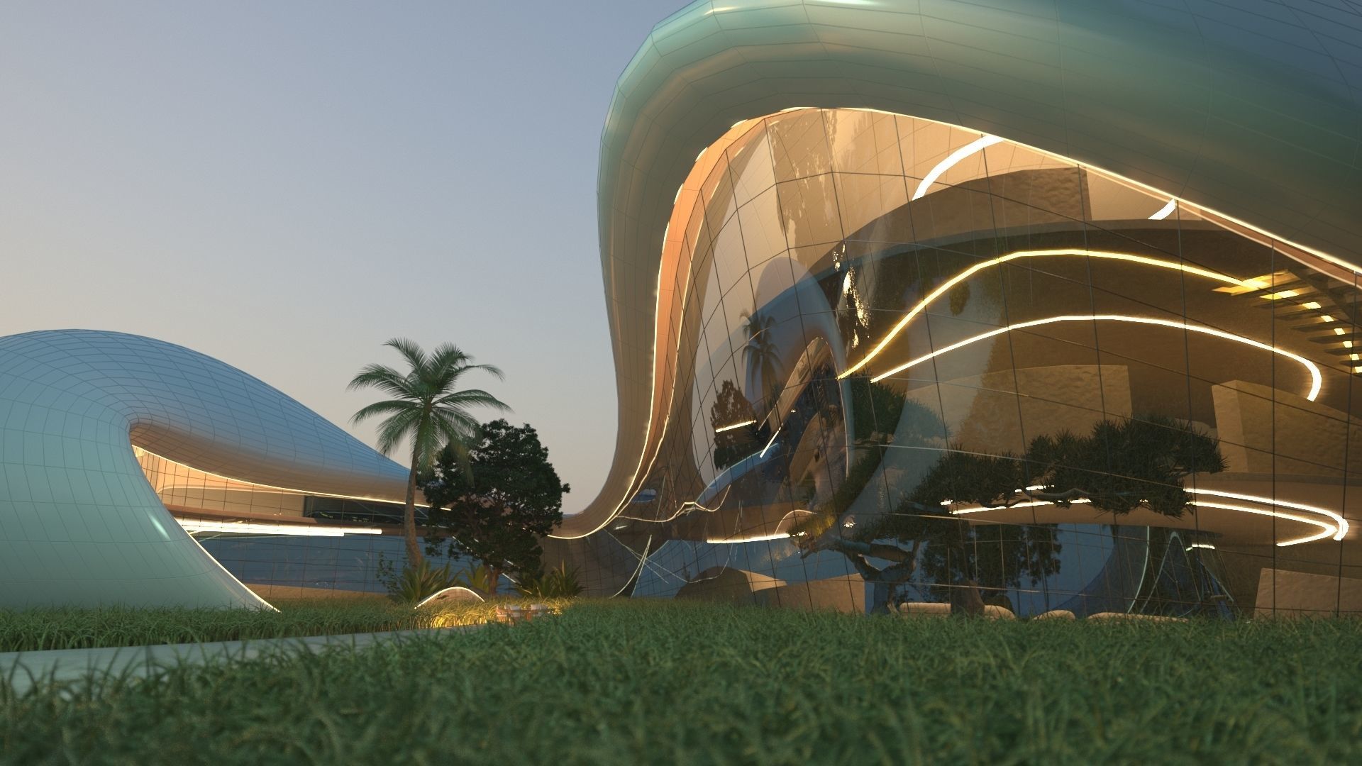 Organic beach villa house vray 3ds max 3D model_15