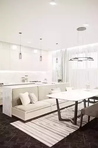 Classic Pastel Kitchen 2017 3D Scene