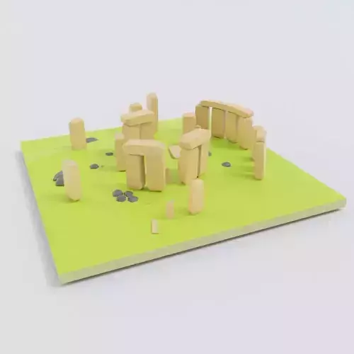 Stonehenge landmark  toon 3d model 