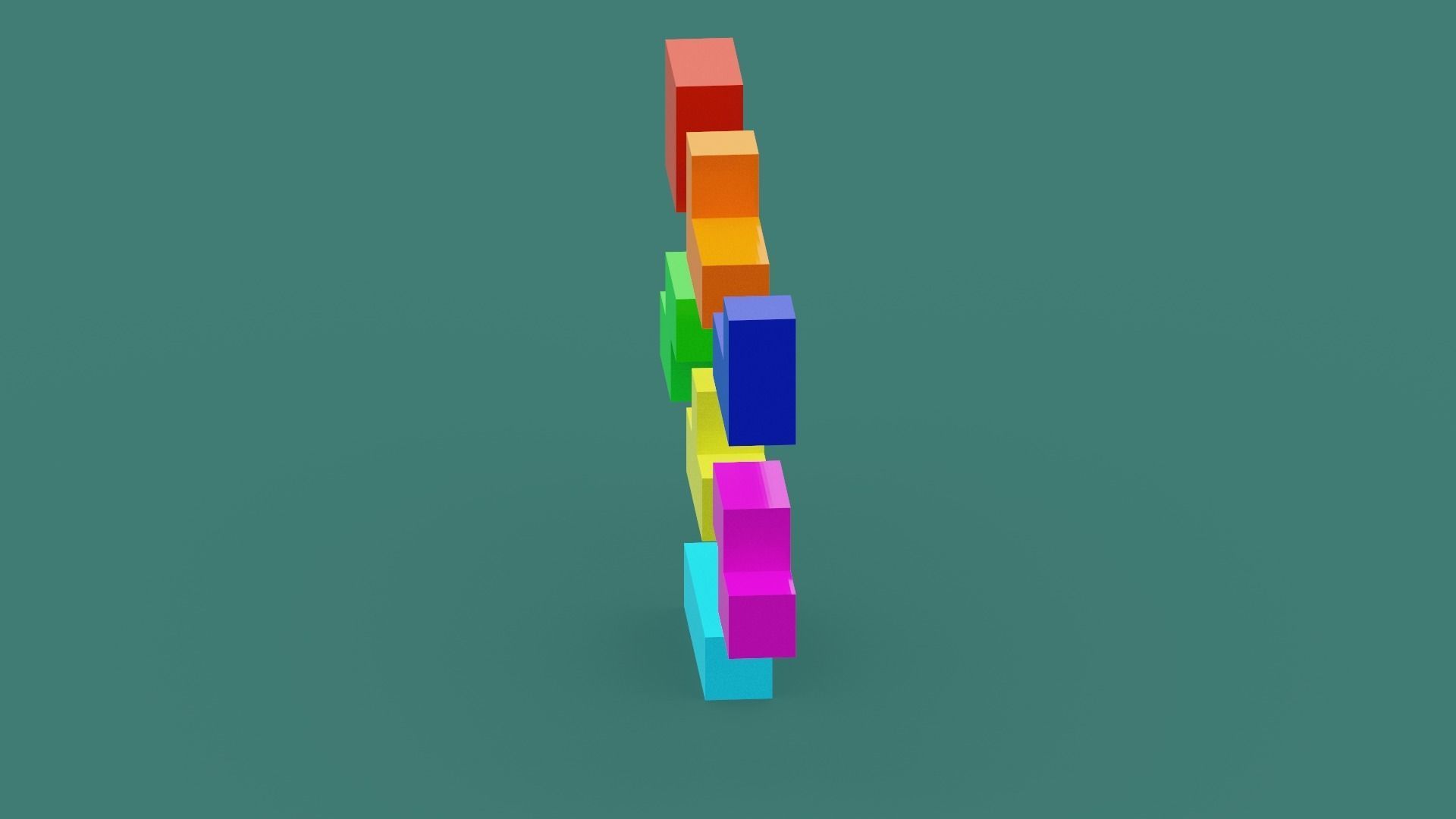 Voxel Tetris Block Low-poly 3D model_23