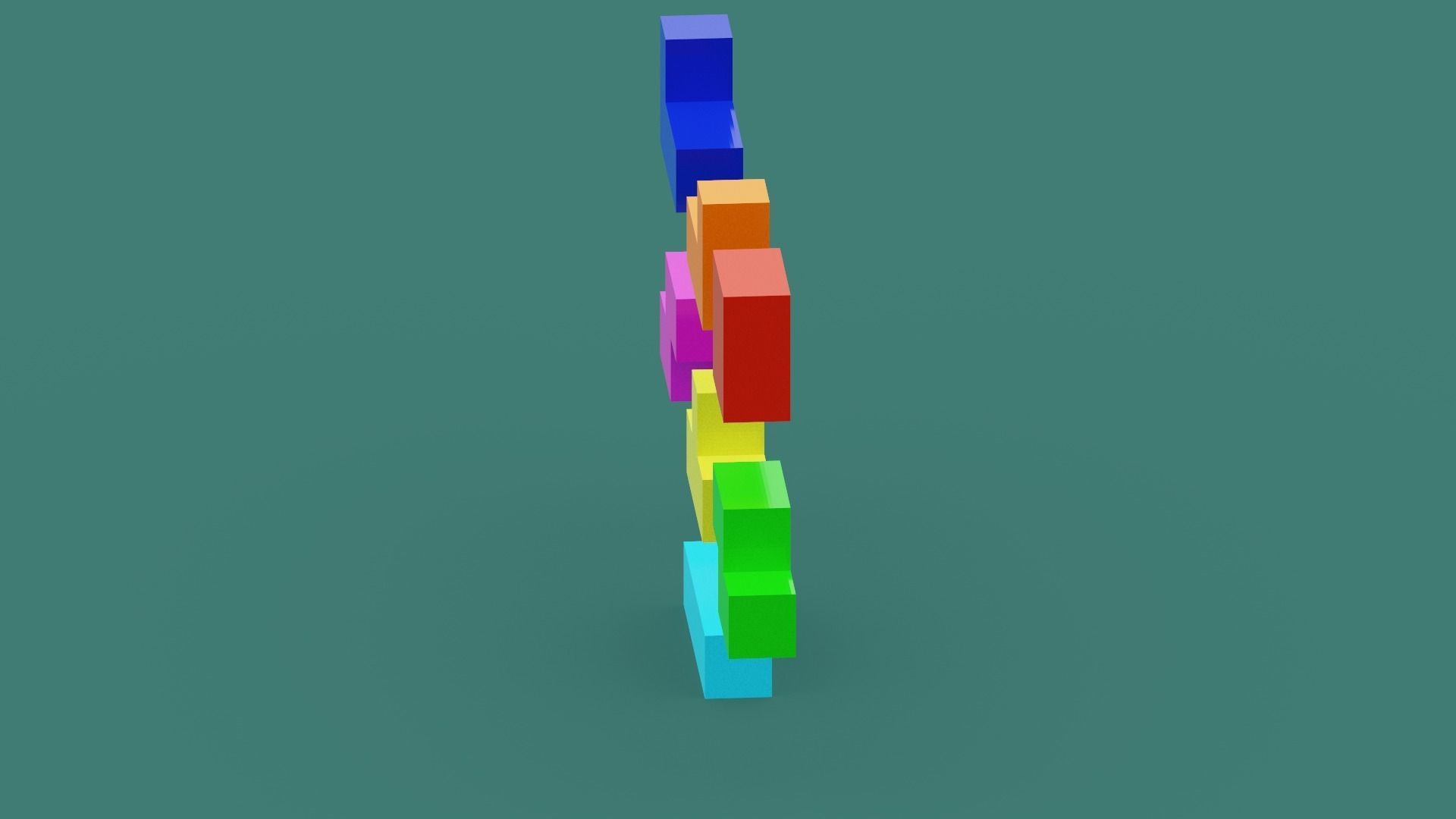 Voxel Tetris Block Low-poly 3D model_20
