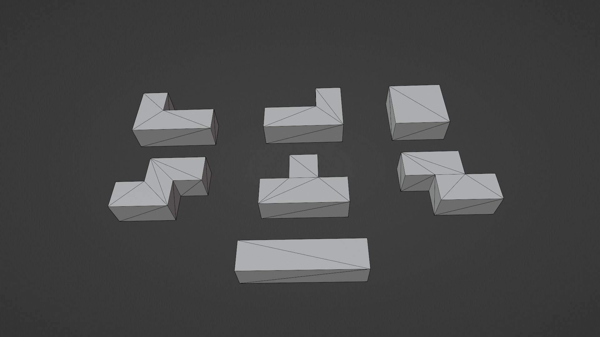 Voxel Tetris Block Low-poly 3D model_13