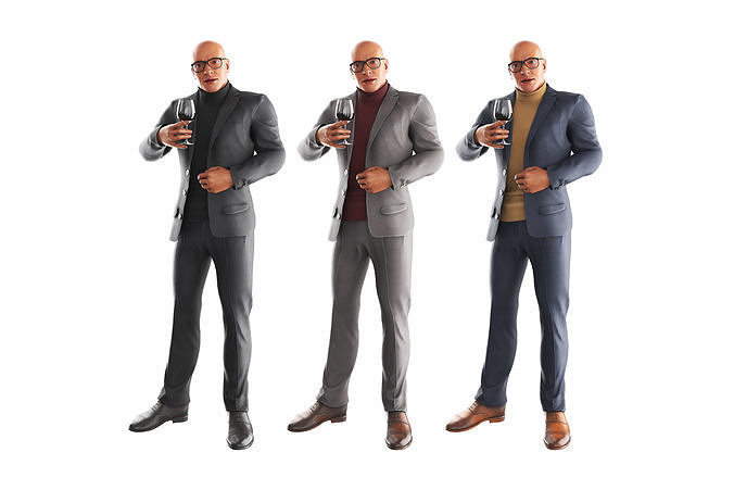 Richard Stay Wine Low-poly 3D model