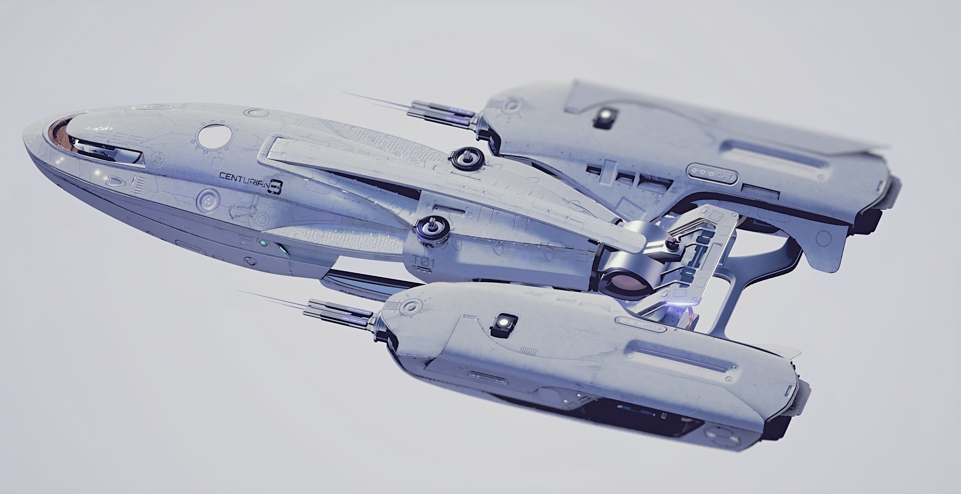 Centurian Spaceship Low-poly 3D model_8