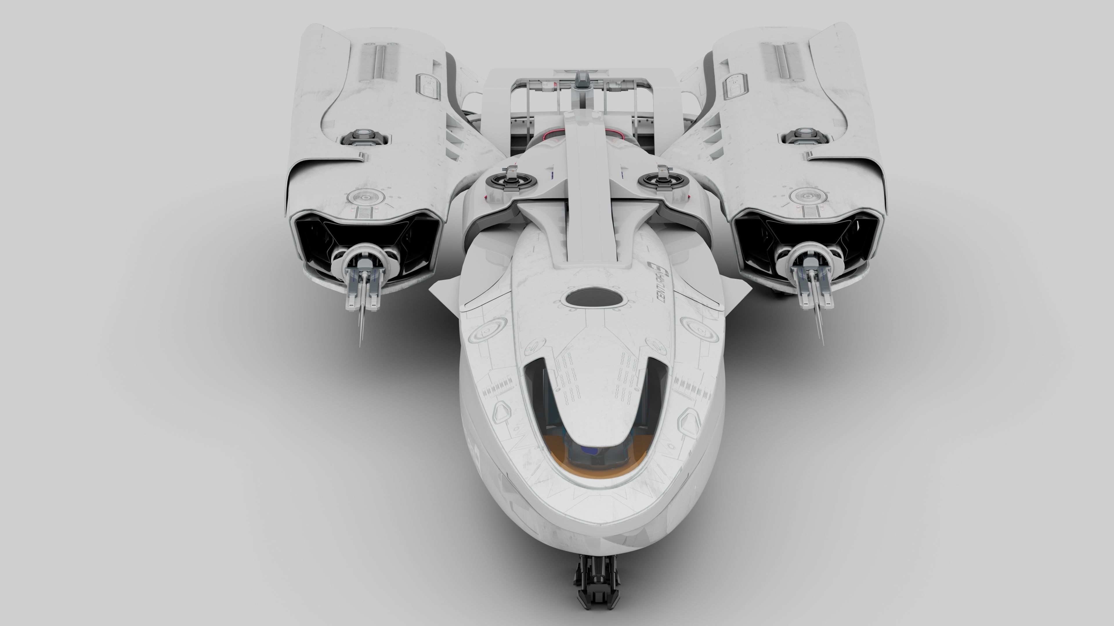 Centurian Spaceship Low-poly 3D model_2
