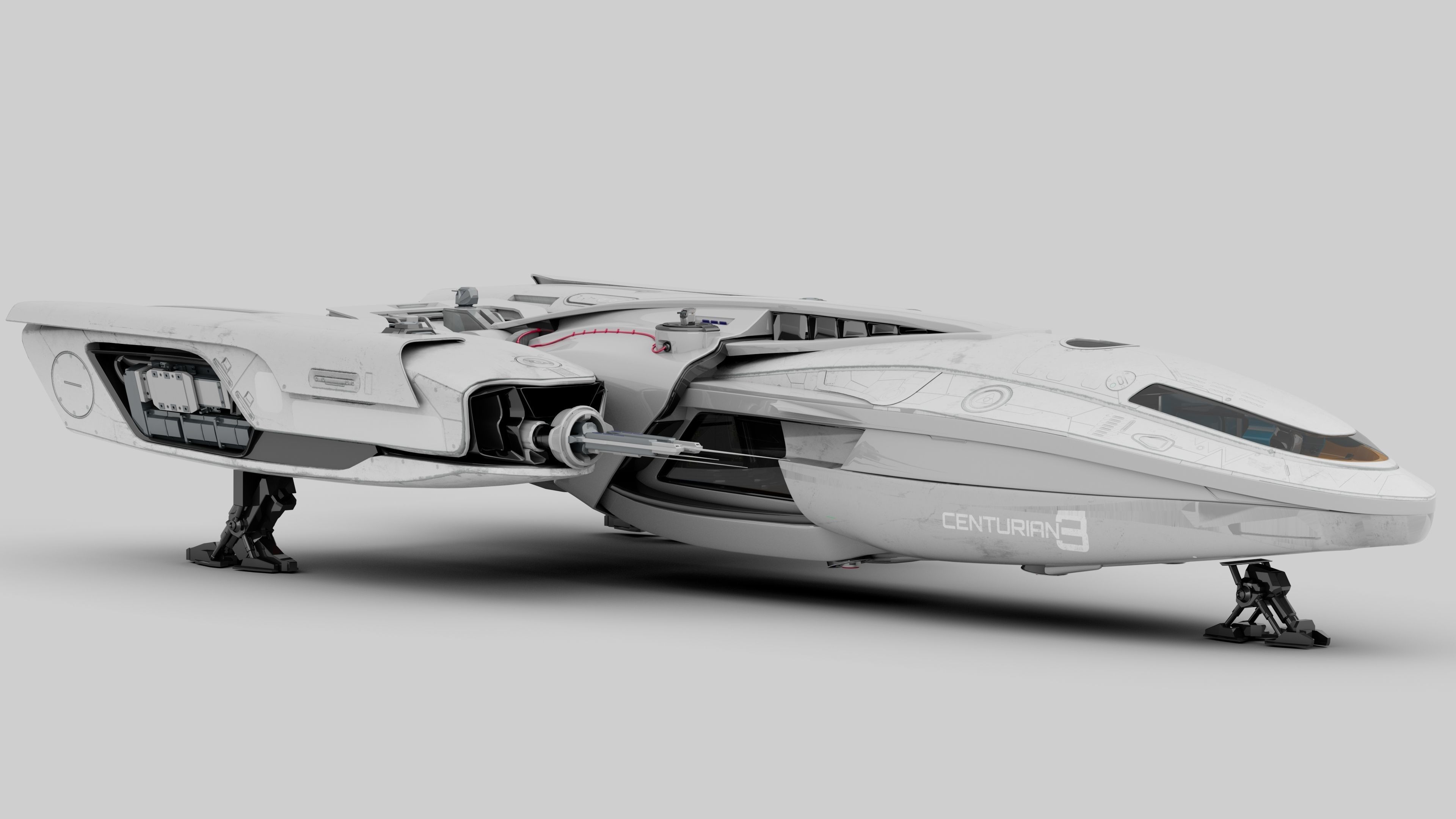 Centurian Spaceship Low-poly 3D model_0