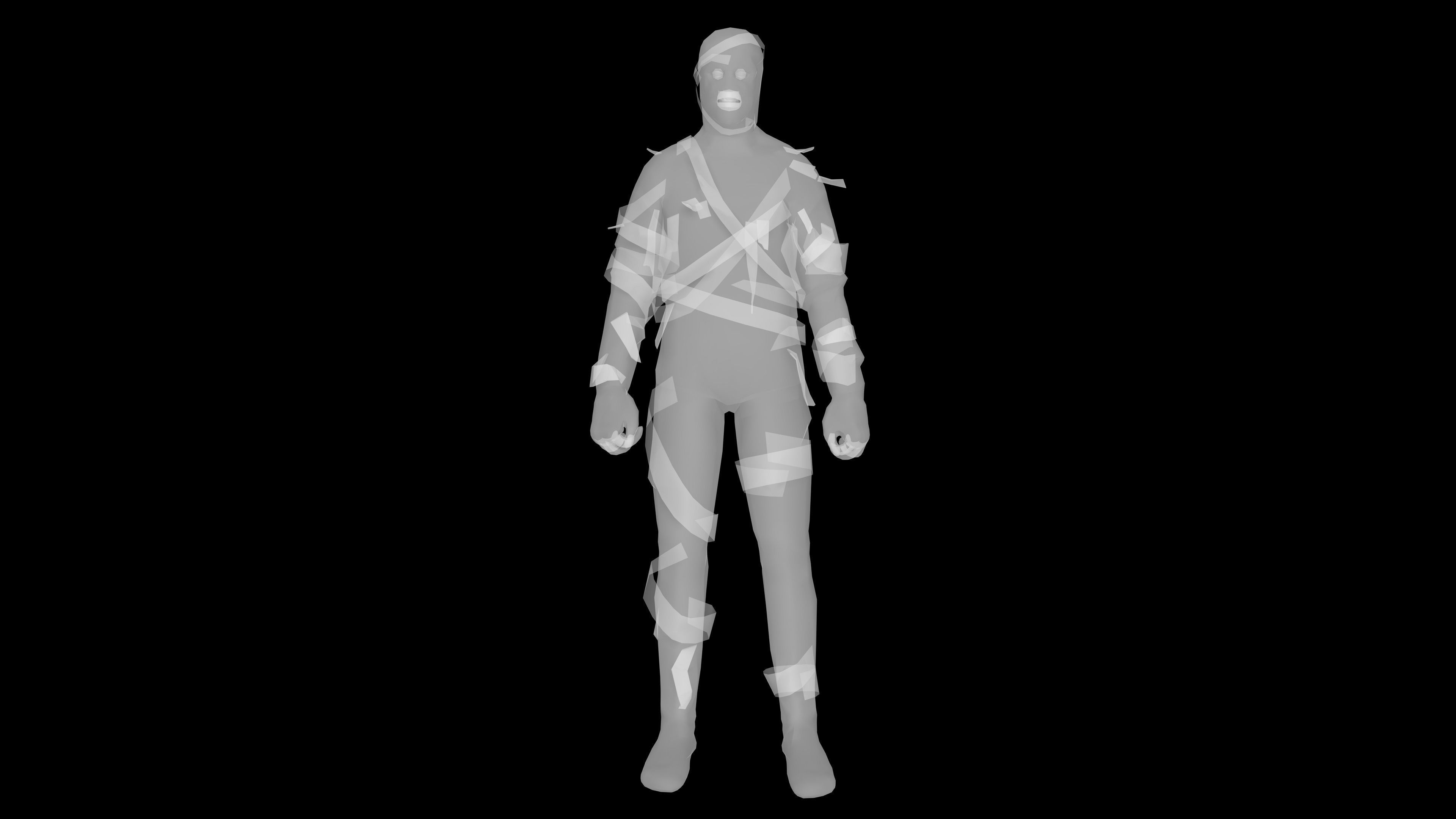 MUMMY with Animation Low-poly 3D model_17