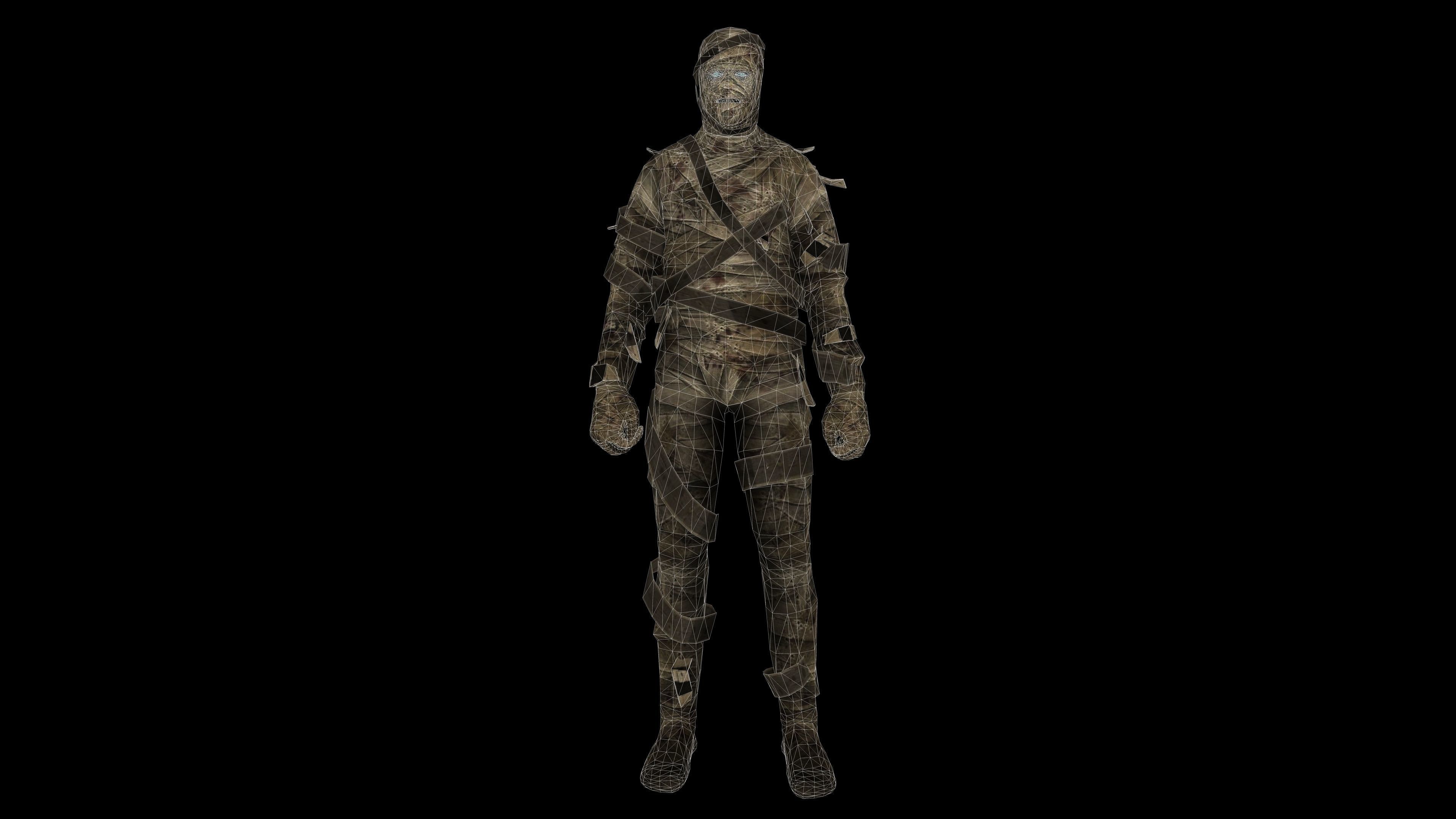 MUMMY with Animation Low-poly 3D model_16