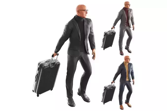 Richard Suitcase Low-poly 3D model