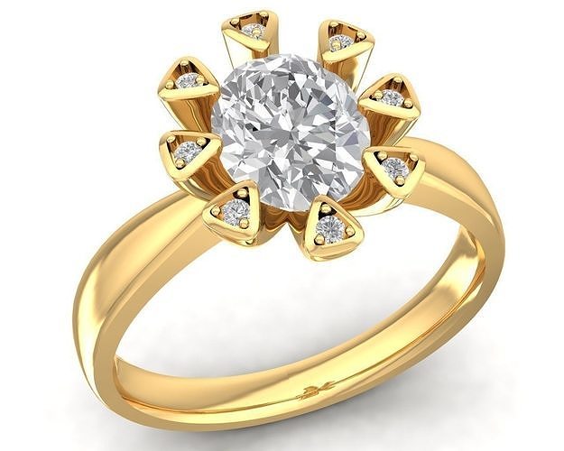 simple korea diamond lady ring 3122 3D print model