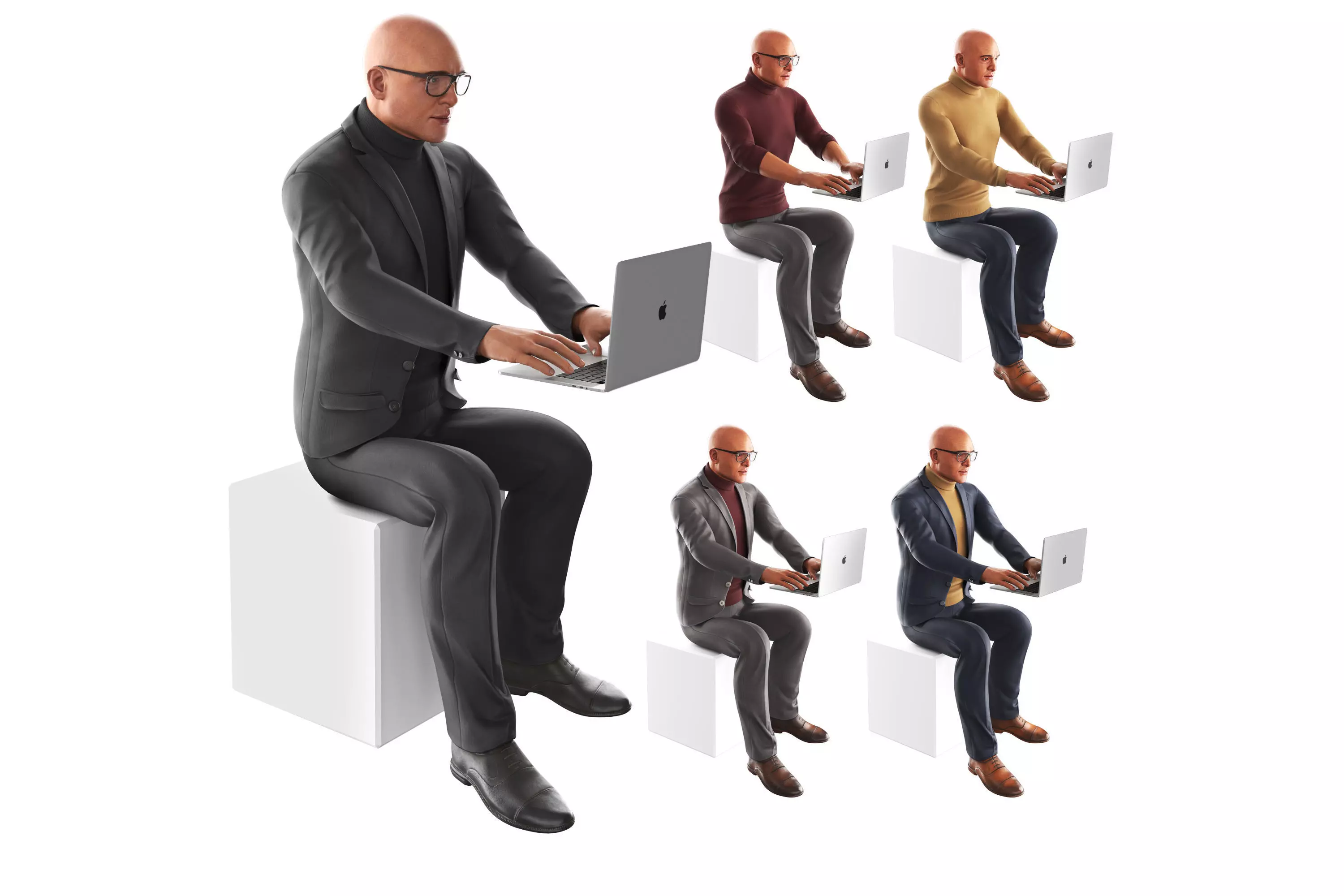Richard Laptop Low-poly 3D model