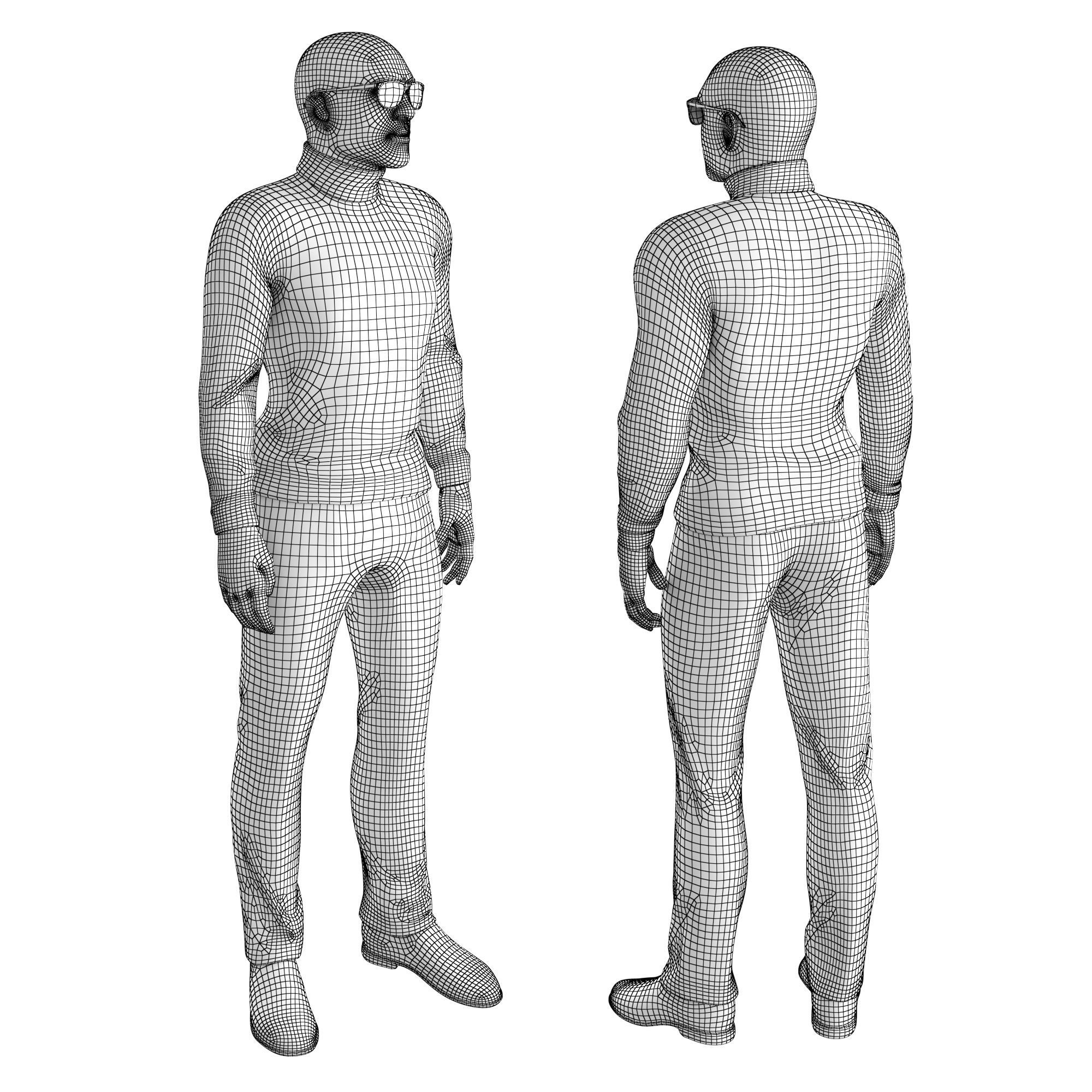 Richard-Stay sims mannequins Low-poly 3D model_4