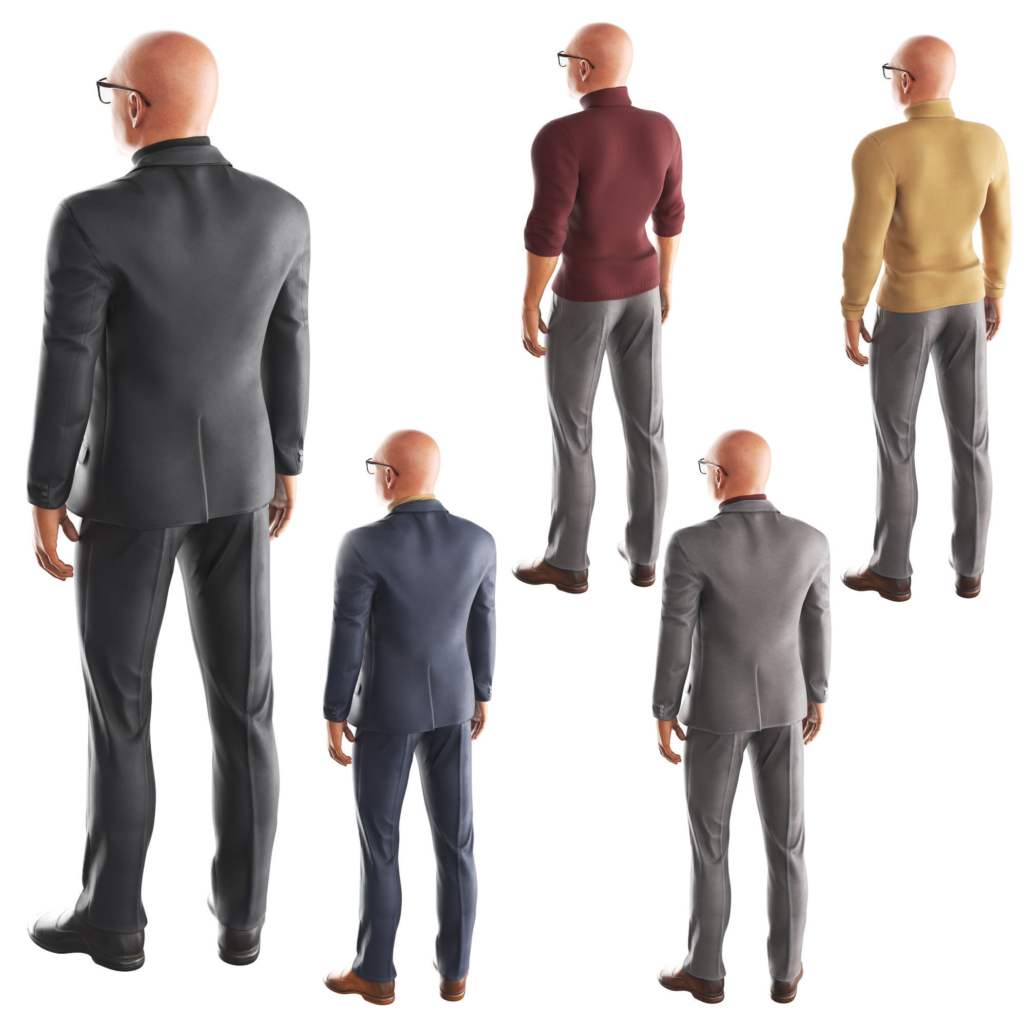Richard-Stay sims mannequins Low-poly 3D model_2