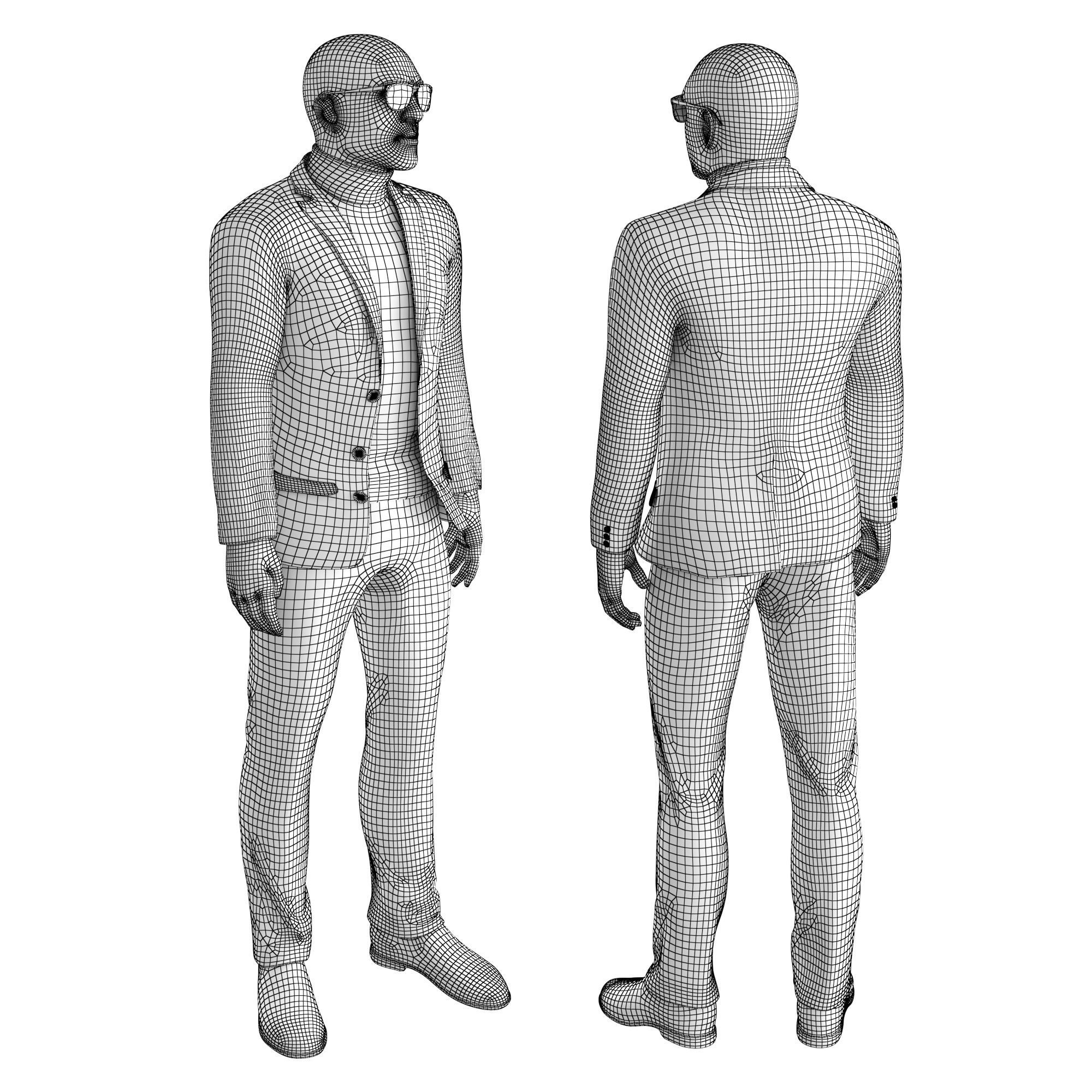 Richard-Stay sims mannequins Low-poly 3D model_3