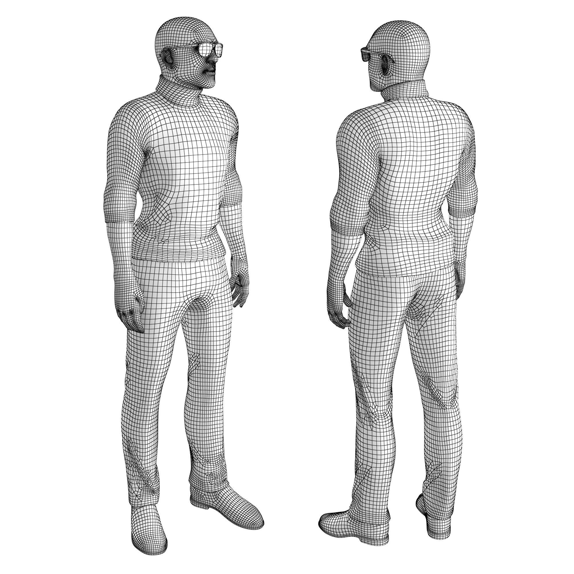 Richard-Stay sims mannequins Low-poly 3D model_5