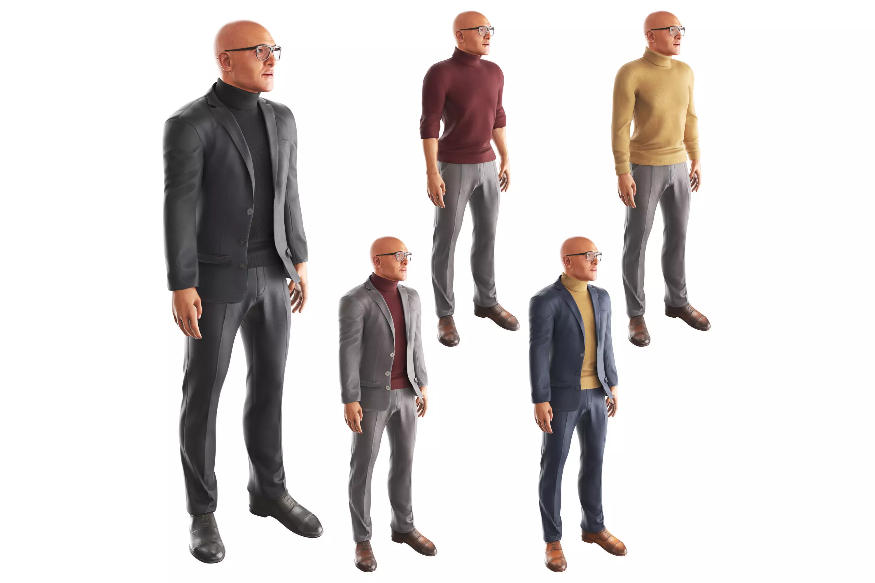 Richard-Stay sims mannequins Low-poly 3D model_0
