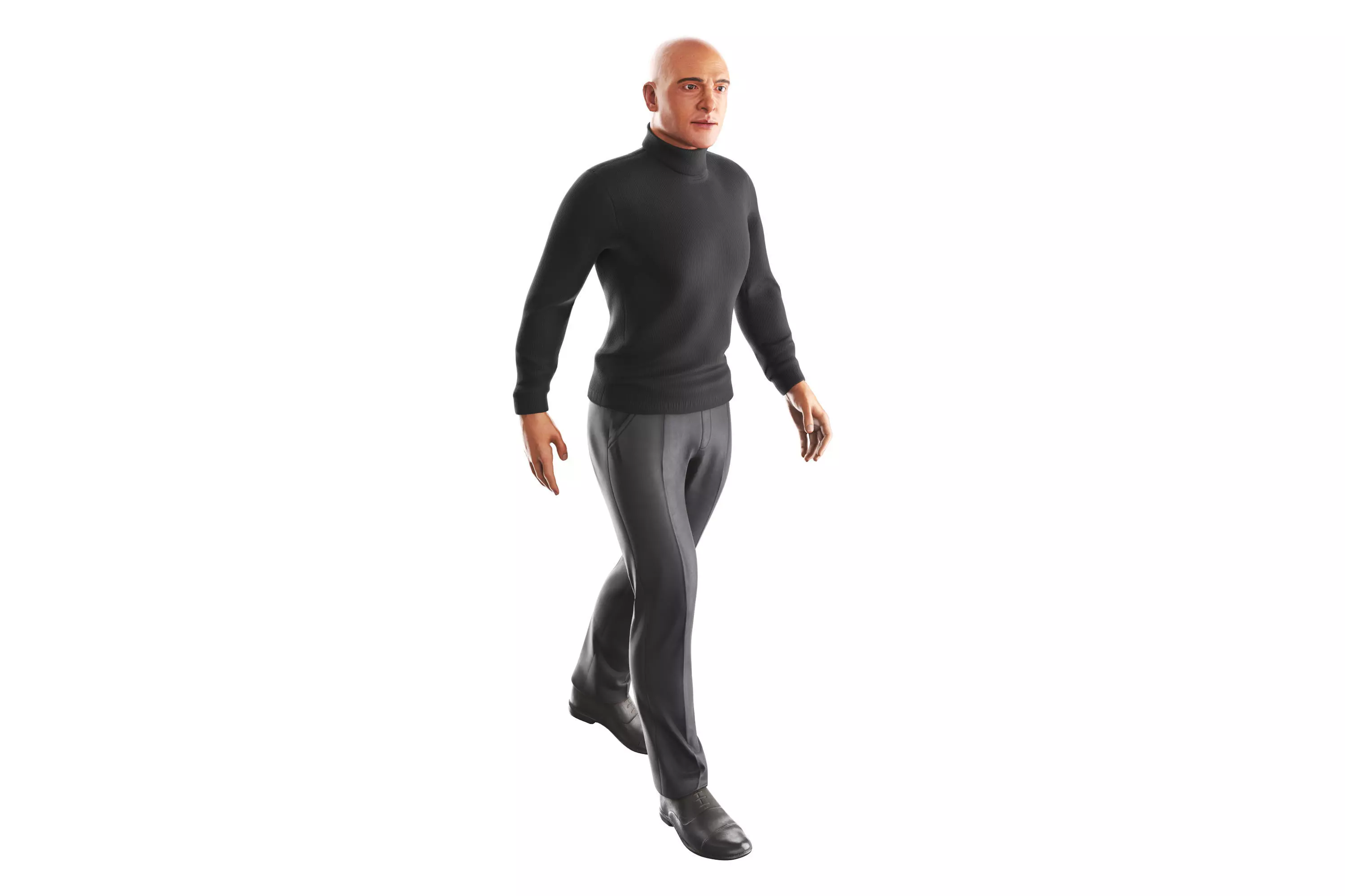 Richard-Black-Golf-Walking man Low-poly 3D model