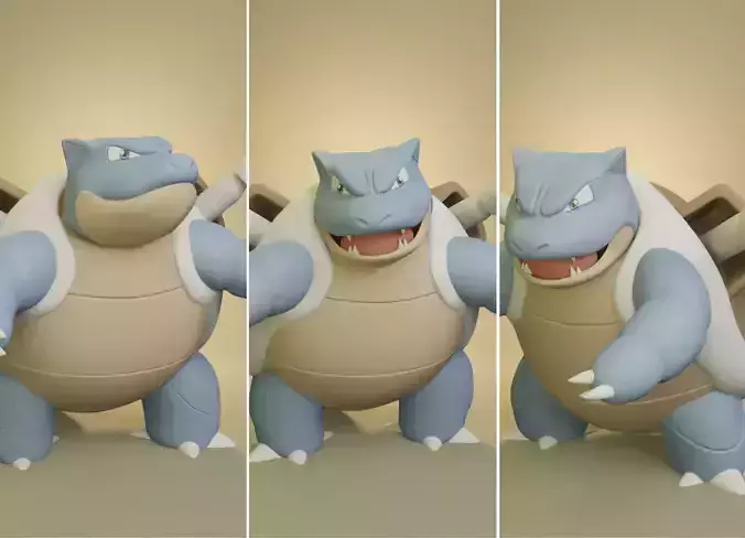 Pokemon - Blastoise with 3 different poses