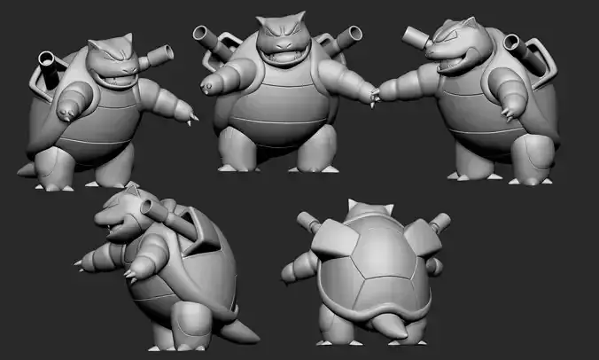Pokemon -  Squirtle Wartortle and Blastoise with 3 poses each